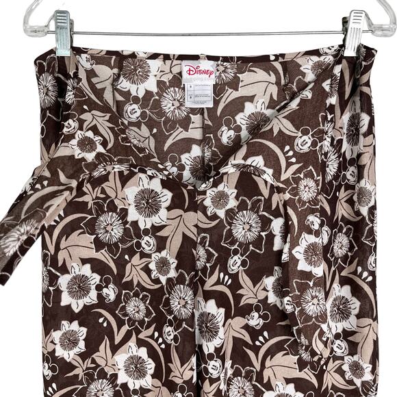 Disney Swim Coverup Palazzo Pants Brown Tan Hidden Mickey 8 Semi Sheer - Picture 4 of 13